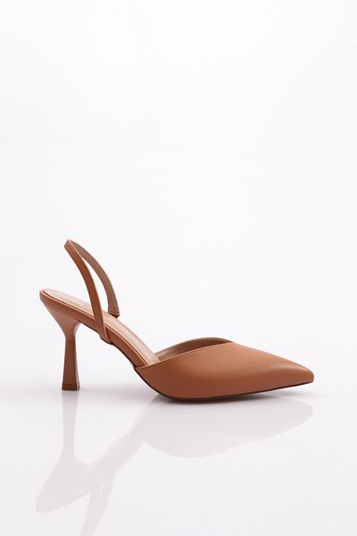 DGN Women's Closed-Front Pointed Toe Heeled Shoes Nude 818421085