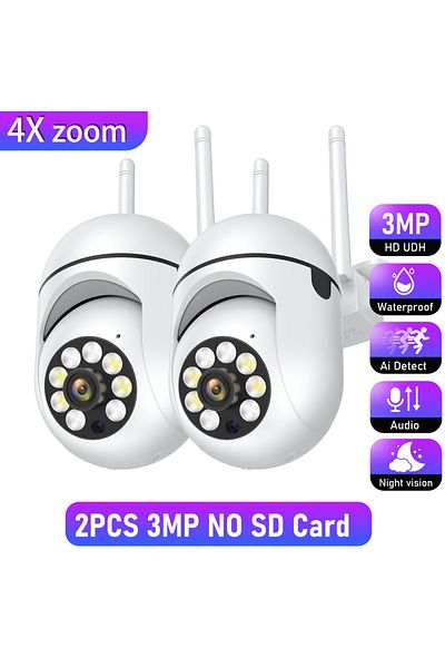 Choice قابس أسترالي قطعتين 3 ميجا بكسل بدون بطاقة SD كاميرا مراقبة خارجية 3 ميجا بكسل CCTV IP كاميرا واي فاي خارجية مقاومة للماء