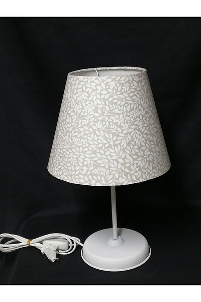 TEKAY AYDINLATMA Leaf Patterned Cream Fabric Lampshade