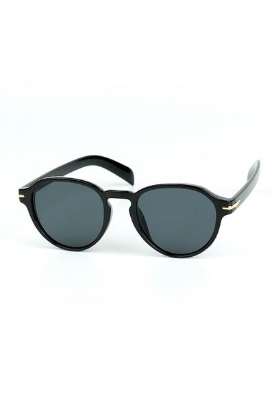 Di Caprio Unisex Black Uv400 Protection Oval Model Sunglasses