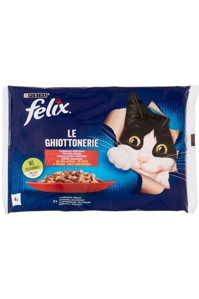FELIX Multipack Sığır Ve Tavuklu Yetişkin Yaş Kedi Maması 4x85 gr