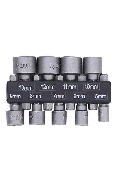 Choice 9pcs Power Hand Driver Drill Tools Set 5-13mm Metric Socket Wrench Set Power Nuts Driver Socket 1...