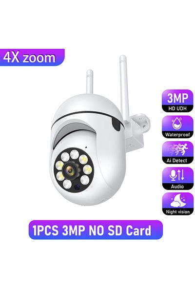 Choice قابس الاتحاد الأوروبي 1 قطعة 3 ميجا بكسل بدون بطاقة SD كاميرا مراقبة خارجية 3 ميجا بكسل CCTV IP كاميرا واي فاي خارجية مقاومة للماء