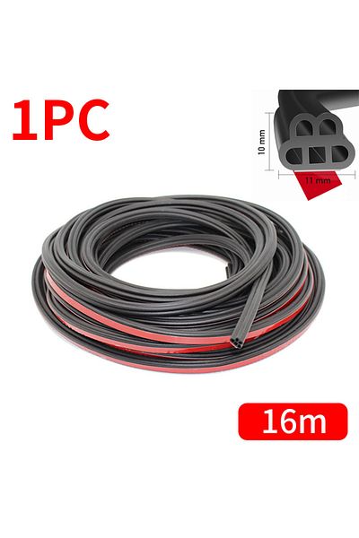 Choice B Type 16m BLALION Rubber Car Door Seal Strip Double Layer Sealing Protector Auto Soundproof Waterpr
