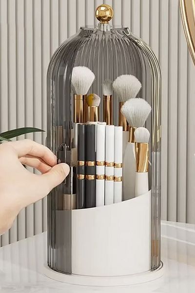 Kitchen Life Perie rotativă 360 cu capac - Organizator de machiaj cosmetic
