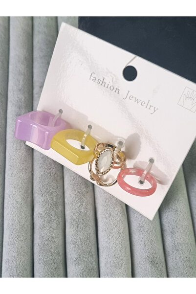 MSA TREND طقم خاتم نسائي أكريليك طقم خاتم مكون من 5 قطع خيار نموذج خاتم أكريل...