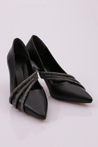 DGN 1505 Pantofi cu toc pentru femei negri