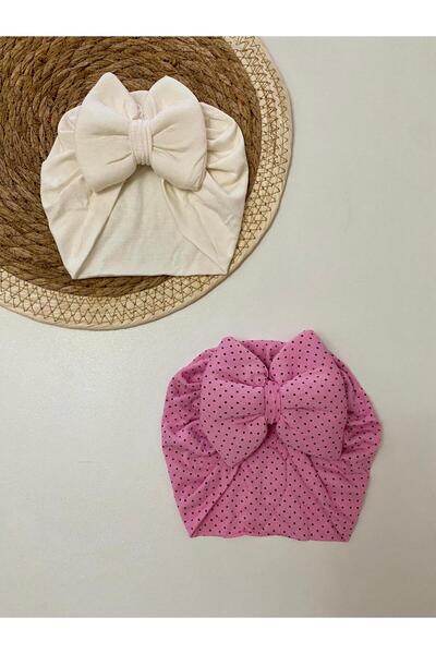 GÜNEŞ KİDS Fiyonklu Çift Katlı Bebek Bone  & Bebek Şapka Aksesuar