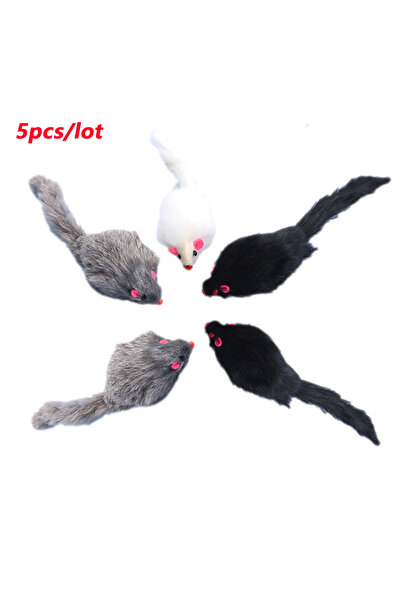 Choice 5 قطع عشوائية اللون 5/10 قطع لعبة قطط فأر زائفة ذيل طويل الشعر الفئران...