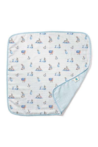 DEUX LAPINS 100% Cotton Double Layer Muslin Blanket – 65×65 cm Bébé Lapin