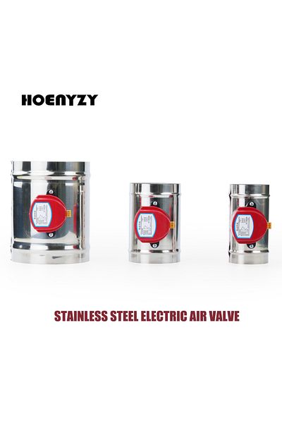 HOENYZY 125mm AC220V 220V Stainless Steel 201 Damper Electric Air Valve Motorized Check Valve for 4" 5" Pipe