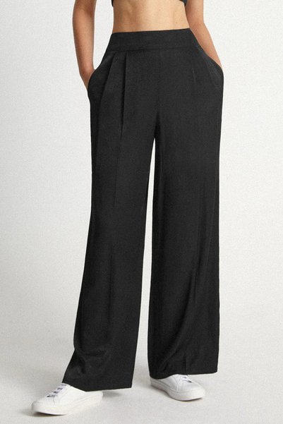 gumbuloy X Nurbeli Women's Hidden Zipper Stretchy Palazzo Pants