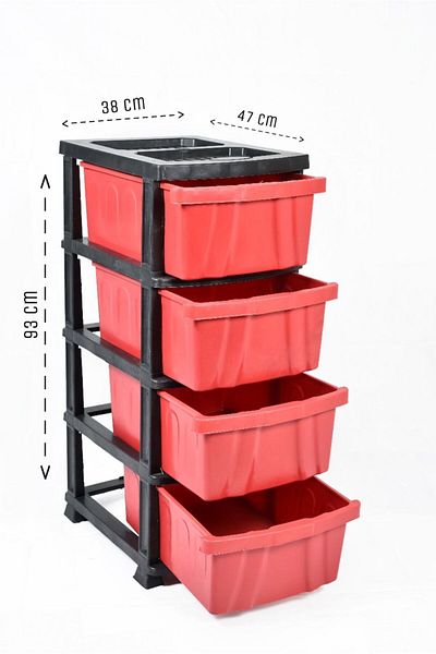 AR HOME Plastic Storage Drawer - 4 Layer