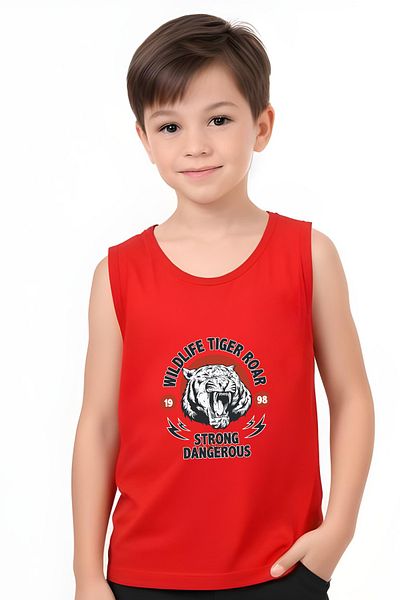 panios kids Tiger Roar Printed Boys' Sling T-Shirt and Shorts Bottom-Top Set