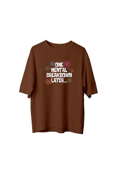 npLStore Голям размер унисекс тениска с щампа Mental Breakdown