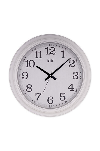 Klik ساعة حائط مزخرفة باللون الأبيض الملكي