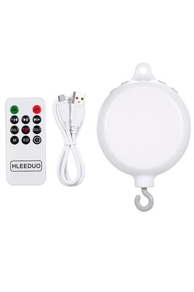 Choice White USB version Rotary Baby Crib Bed Toy Musical Mobiles 35 Songs Music Box Remote Control Movemen