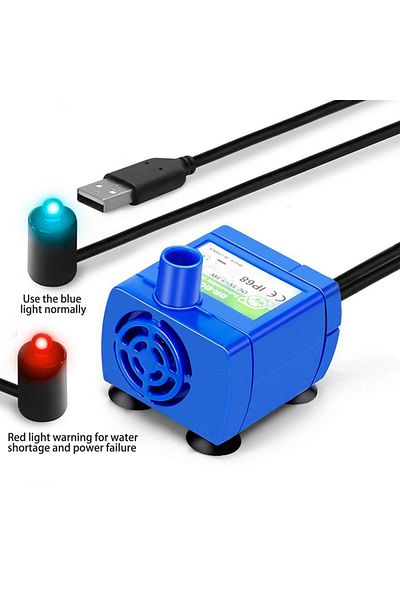 Choice Bi-Color LED Lights 160L/H 1.5W mini Submersible Pump USB DC 5V Pet Water Dispenser Water Pump DR-DC