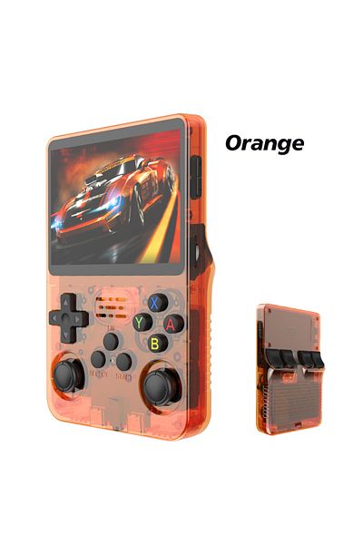 Choice Orange 64G R36S Retro Handheld Video Game Console Linux System 3.5 Inch IPS Screen R35s Pro Portable