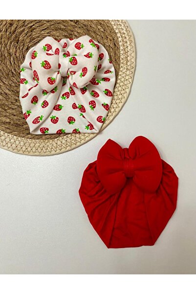 GÜNEŞ KİDS Fiyonklu Çift Katlı Bebek Bone  & Bebek Şapka Aksesuar