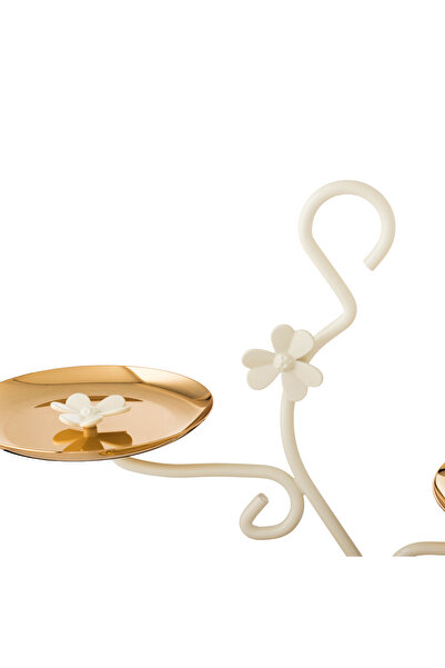 Dania Sweets rack with 3 plates, gold and white handle