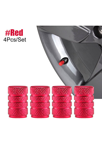 Choice25 C0639-Red AUTCOAT 4Pcs/Set Tire Stem Valve Caps Aluminium Car Dustpr...