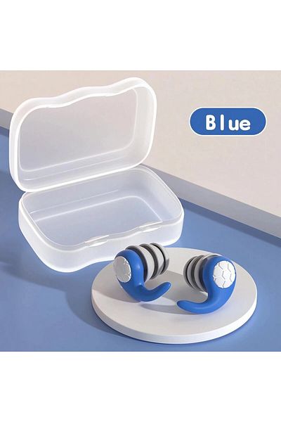 Choice Blue 1 Pair Soft Silicone Earplugs - Noise Canceling, Waterproof, Comfortable Fit, for Sleep, Swimmi