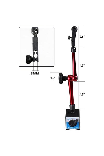 Ninth World Height 350mm Universal Flexible Magnetic Base Holder Stand Tool For Dial Indicator Lever Dial Ind...