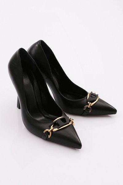 DGN Black 6077 Model Women's Heeled Shoes