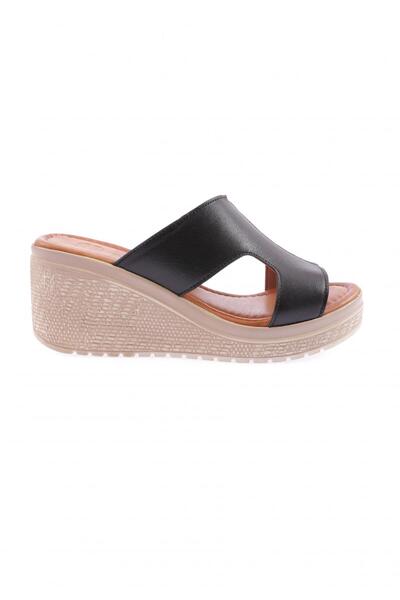 DGN Women's Thick Sole Slippersblack Genuine Leather 4164318