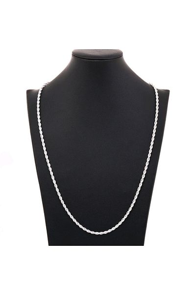 Choice 70cm and 20cm 4mm fashionable Fried Dough Twists necklace jewelry men's and women's necklace bracele