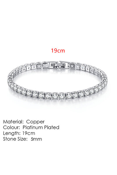 Choice سوار تنس من الزركون 2.5/3/4/5 مم للنساء والرجال، مقاس 5 مم، ارتفاع 088...