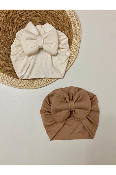 GÜNEŞ KİDS Fiyonklu Çift Katlı Bebek Bone  & Bebek Şapka Aksesuar