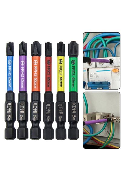 Choice 6pcs 65mm Magnetic Special Slotted Cross Screwdriver Bit For Electrician Circuit Breakers FPH FPZ...