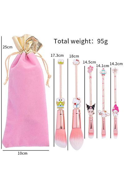 Choice Hello Kitty Brushes Bandai Sanrio Hello Kitty Makeup Brushes Cute Kuromi Eye Shadow Foundation Loose