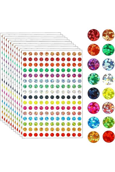 Choice 1760 Color Coded Labels Laser Shiny Dot Stickers 1/4 Inch Dot Labels, 16 Color Styles Of Color Co...