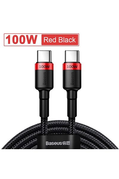 Baseus 1m 100W red Baseus USB Type C To USB C Cable For iPhone 16 15 100W PD Fast Charging Charger Cord For