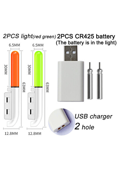 Choice شاحن بطارية ليثيوم CR425 مضيء 3.6 فولت مع مصباحين CR425 متطورين لصيد ا...