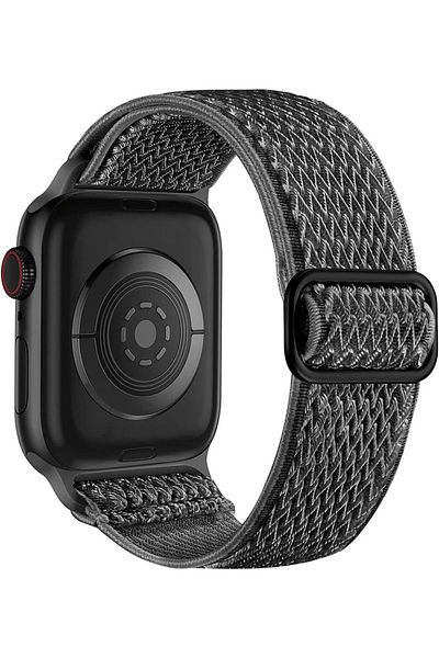 Choice 42mm 44mm 45mm 49mm Deep-Gray Compatible with Apple Watch Bands Stretchy Soft Nylon Strap for Apple