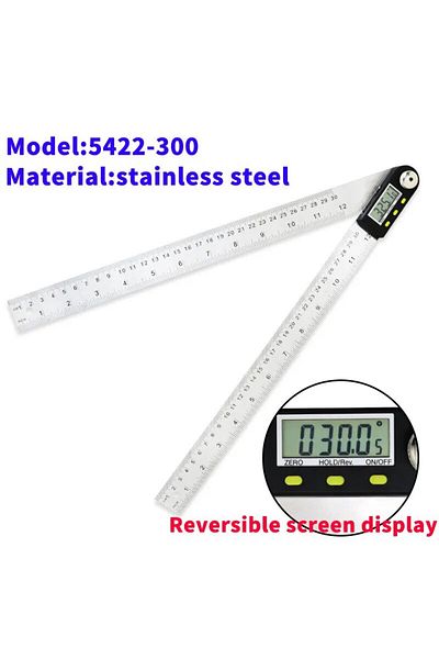 Choice 5422-300 Shahe 0-200/300mm Digital Protractor Angle Ruler Electron Goniometer Angle Finder Meter Ang