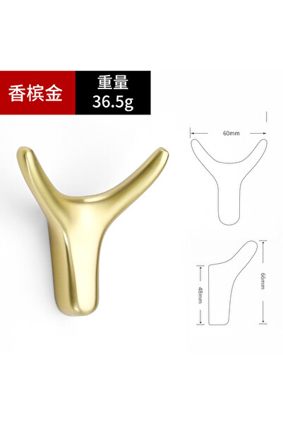 Choice خطاف حائط من سبائك الزنك بتصميم إبداعي من قرن الثور الذهبي لتعليق المل...