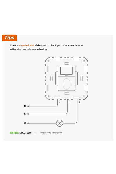 Choice 110-265V UK Standard Neutral Required Occupancy Sensor Vacancy Sensor On-Off Switch 3 in 1 ,Pir Moti