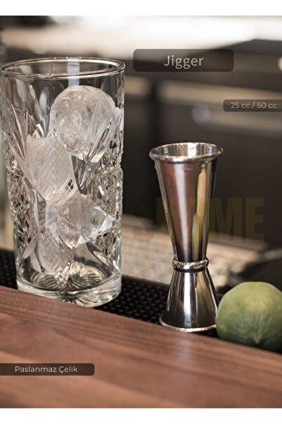 Jet's Home Jigger Çift Taraflı Bar Ölçeği Paslanmaz Kokteyl Ölçeği Barmen Ölçü Kabı Çelik 25/50 cc