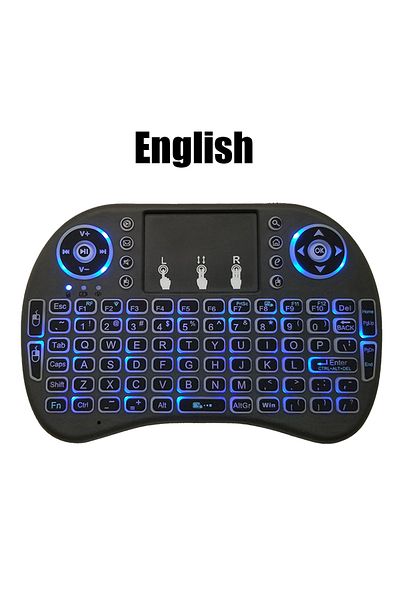 Choice AAA Version English 2.4G Air Mouse with Touchpad Keyboard i8 Arabic French Spanish Russian Backlit M