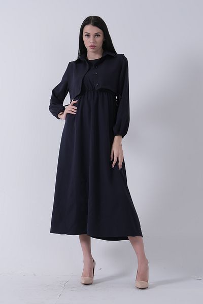 Feminist Self Shirt Detailed Dress Navy Blue 31061473