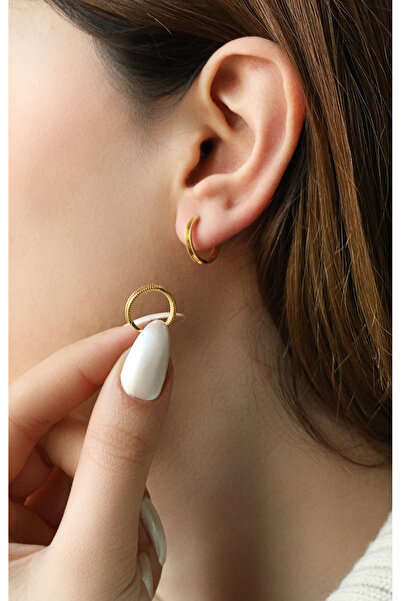 Kuyumcum 22 Ayar Altın Mini Halka Küpe