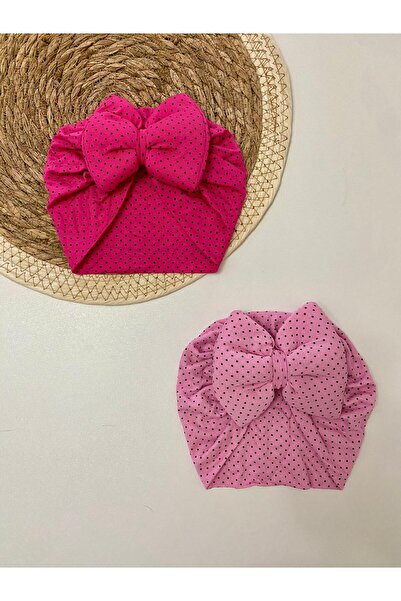 GÜNEŞ KİDS Fiyonklu Çift Katlı Bebek Bone  & Bebek Şapka Aksesuar