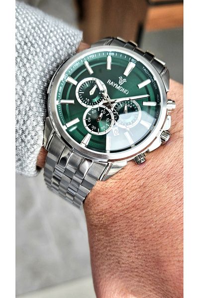 Raymond Rym-81054 Raymond Men's Wristwatch - Stainless Steel - 2 Year Warranty