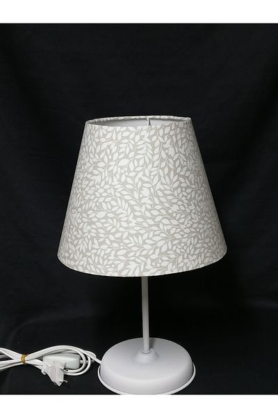 TEKAY AYDINLATMA Leaf Patterned Cream Fabric Lampshade