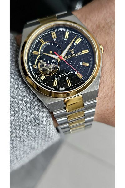 Raymond Rym-250424 Raymond Automatic Men's Wrist Watch- 2 Years Warranty - Stainless Steel